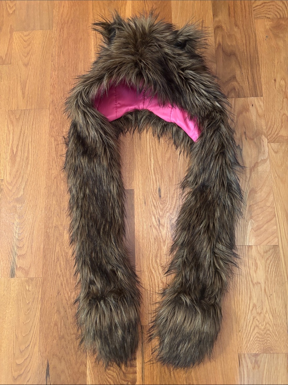 Neiman Marcus Skaist Taylor Targe Kids Faux Fur Hat Ears & Pockets size L XL